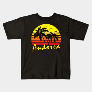 Andorra Retro Sunset Kids T-Shirt